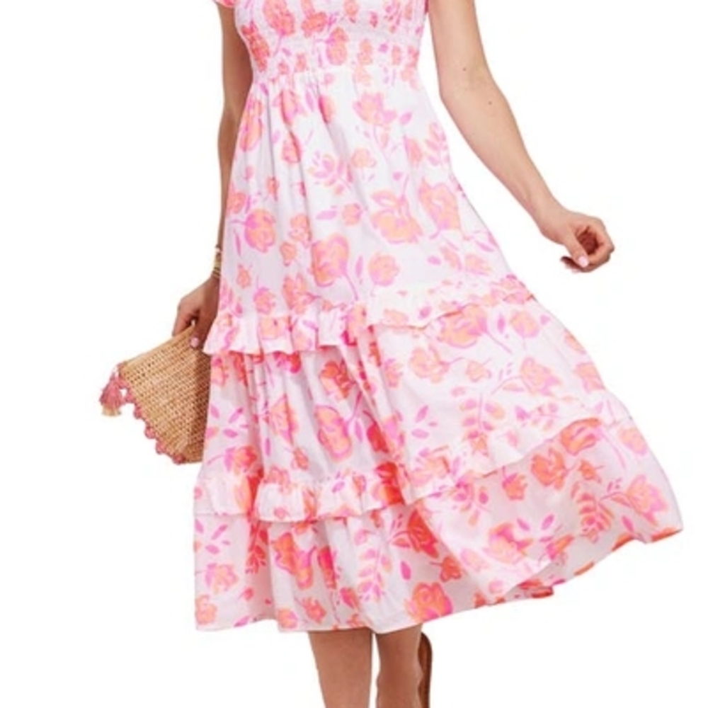 SOLD. Vineyard Vines Pink and Orange Dress
